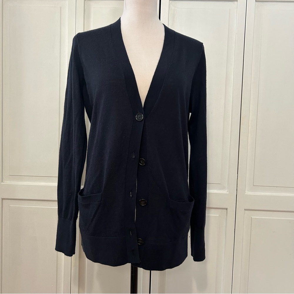 ANN TAYLOR LOFT Navy Girlfriend Cardigan L